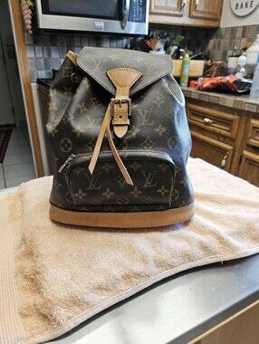 Louis Vuitton Monogram Backpack in Brown and Tan